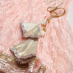 Load image into Gallery viewer, Peach Kaftan Kurta Sharara Set with Embroidery & Tassel Dupatta - BYB PREMIUM