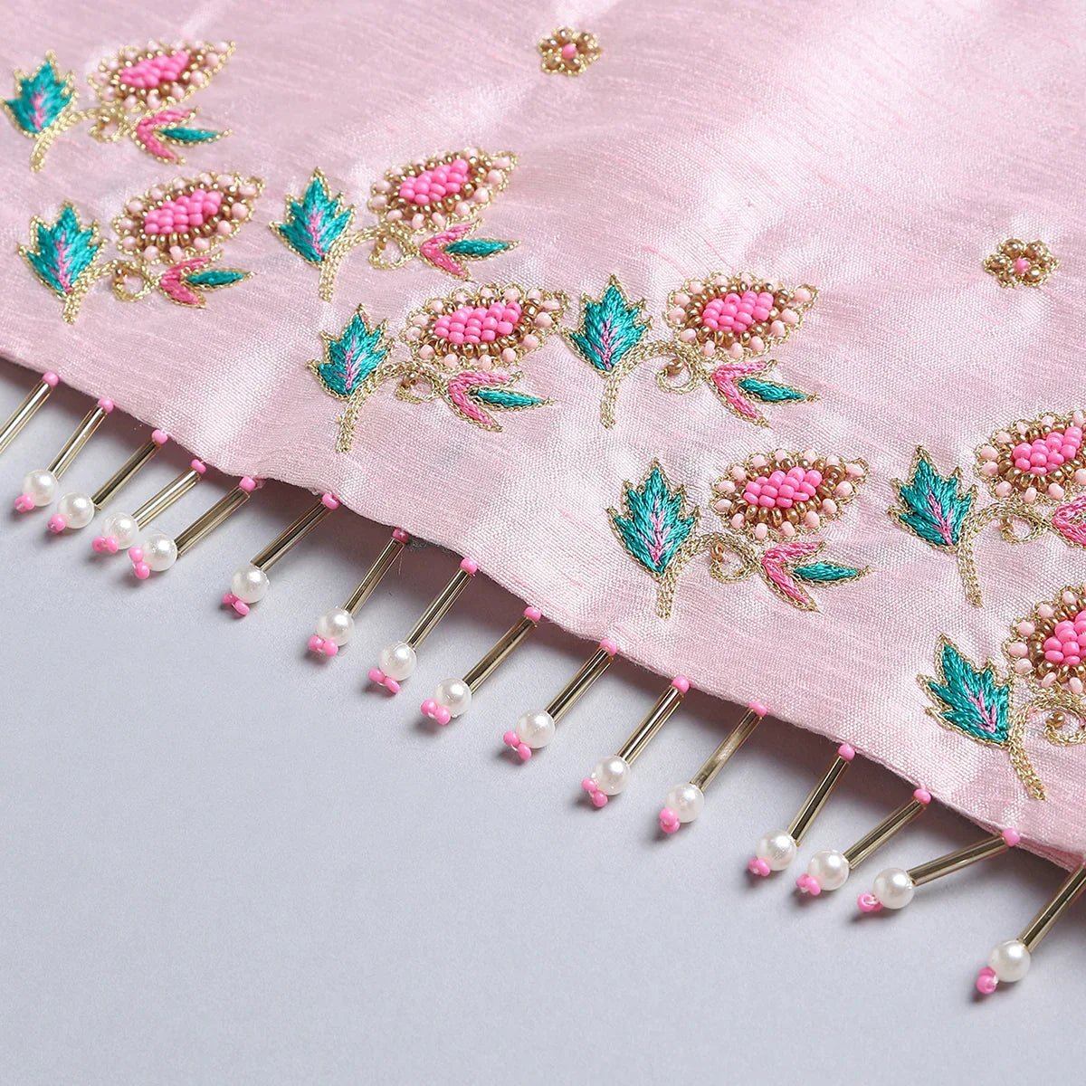 Pink Embroidered Lehenga Set for Girls - BYB PREMIUM