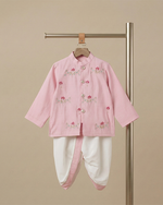 Load image into Gallery viewer, Pink Pure Cotton Baby Kurta Set with Elegant Gota Work