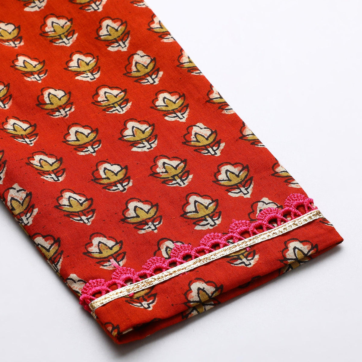 Pure cotton lace embelished short kurta and dhoti set byb premium