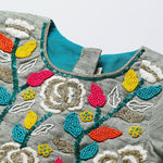 Load image into Gallery viewer, Raw Silk Top and Skirt with Full Hand Bead Embroidery - BYB PREMIUM