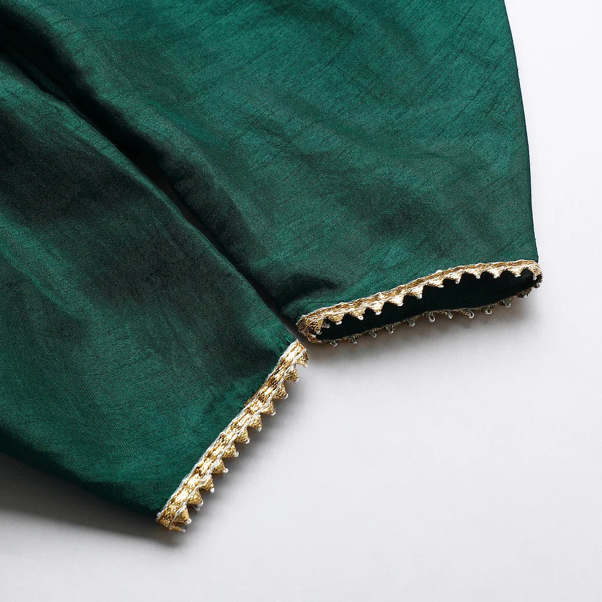 Rust printed lace embellished kurta and green dhoti set byb premium