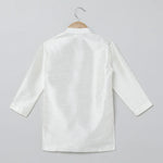 Load image into Gallery viewer, White & Baby Pink Raw Silk Kurta - Pyjama Set for Boys - BYB PREMIUM