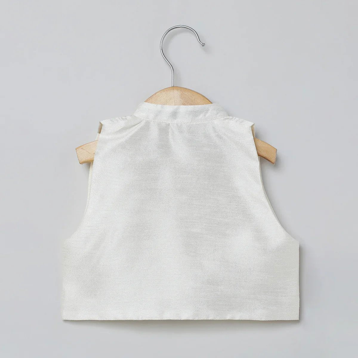 White raw silk top skirt set for girls with red heart embroidery byb premium