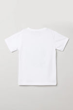 Load image into Gallery viewer, White Sequin Dinosaur Graphic T-Shirt for Kids - BYB PREMIUM