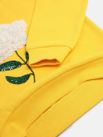 Load image into Gallery viewer, Yellow 3D Floral Embroidered Cotton Sweatshirt - BYB PREMIUM
