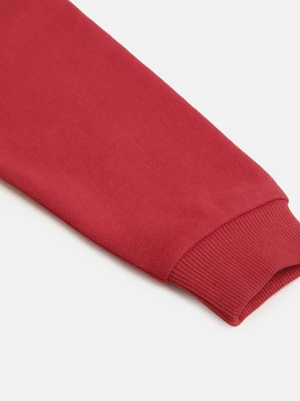 Red Hoodie Sweatshirt with Gold Foil Print - BYB PREMIUM