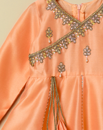 Load image into Gallery viewer, Peach Chanderi Silk Anarkali for Girls with Hand Embroidery
