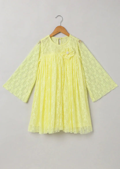 Lemon Yellow Lace Dress