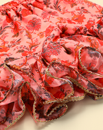 Load image into Gallery viewer, Peach Floral Chiffon Top Sharara Set for Girls
