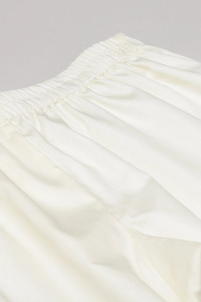 BYB White Cotton Kurta Pajama Set