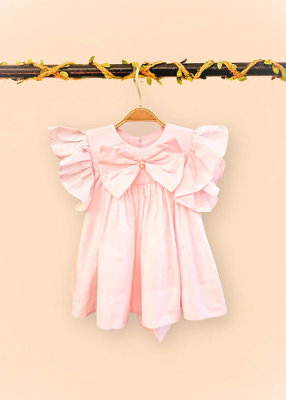 Paper poplin baby pink butterfly sleeve top