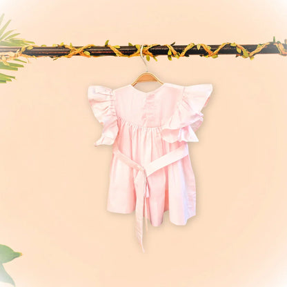 Paper poplin baby pink butterfly sleeve top