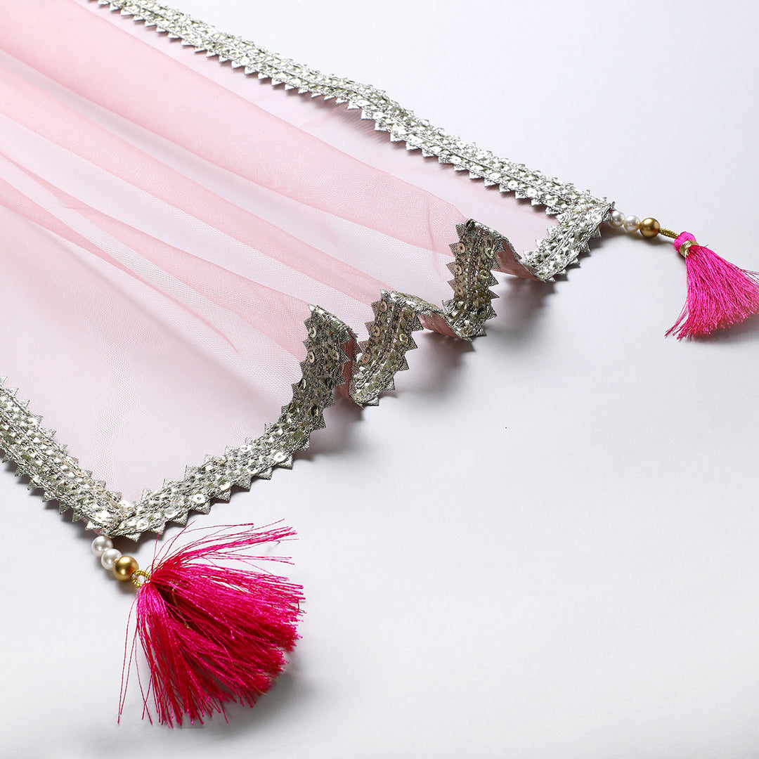 Chanderi silk lehenga set featuring exquisite hand embroidery, along with a beautiful dupatta.