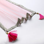 Load image into Gallery viewer, Chanderi silk lehenga set featuring exquisite hand embroidery, along with a beautiful dupatta.
