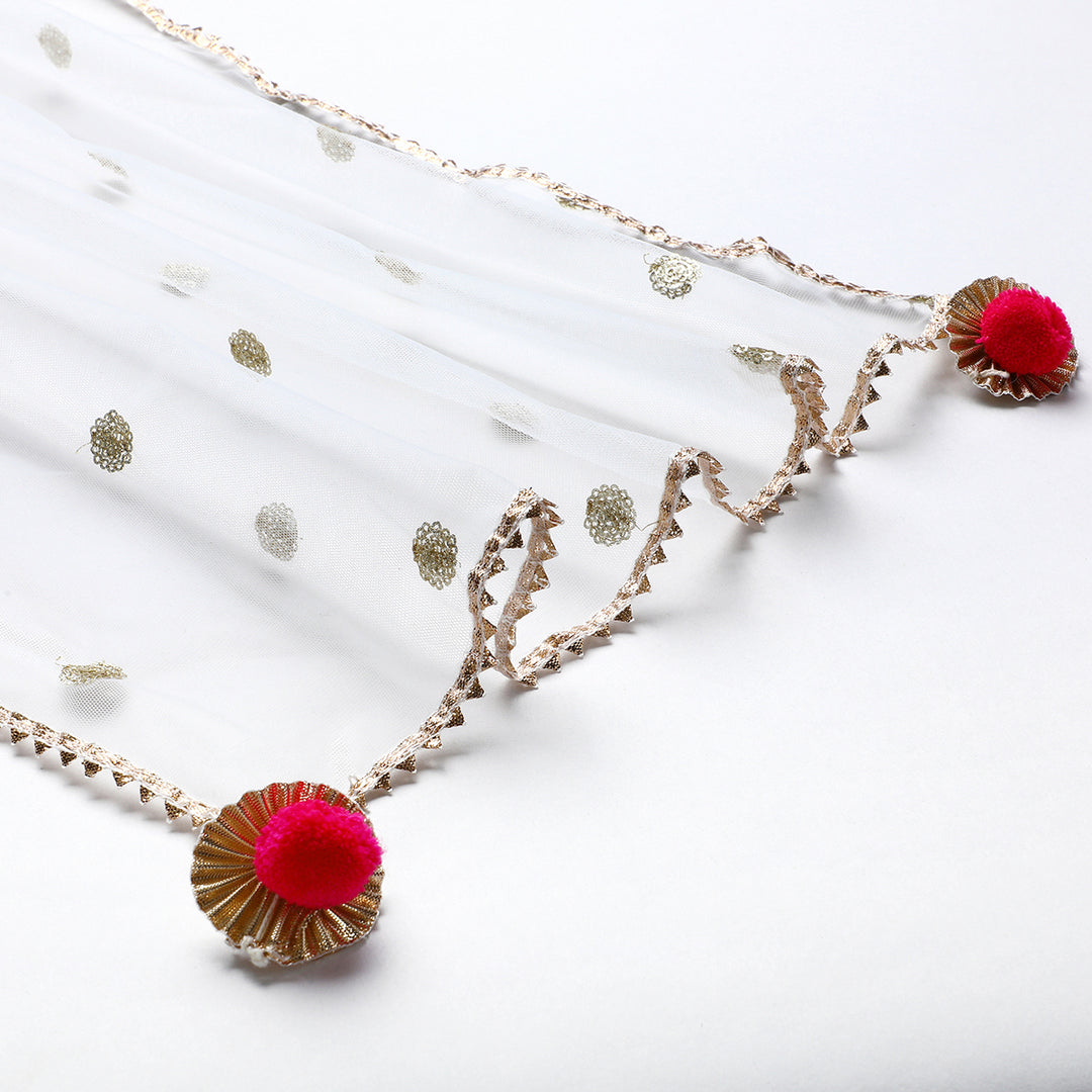 Baby pink raw silk goat work anarkali skirt and top set