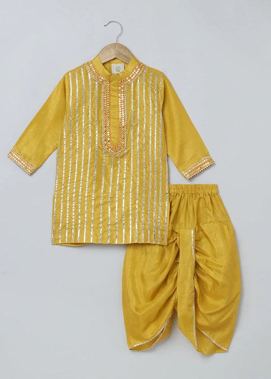 Mustard Yellow Kurta-Dhoti Set for Boys