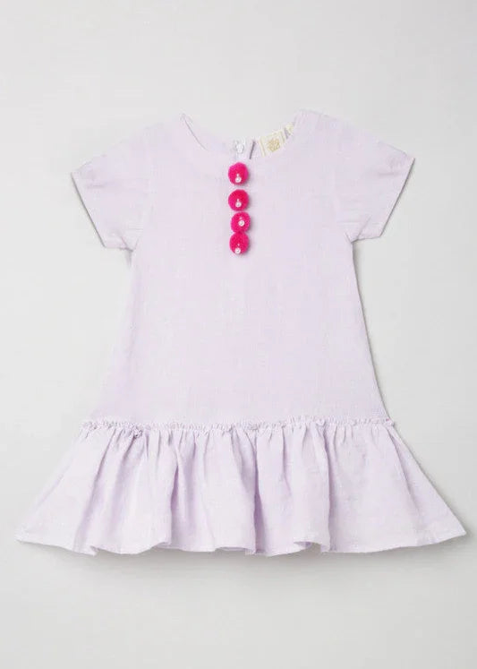 Lavender Breeze Linen Dress for Girls