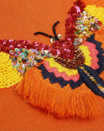 Load image into Gallery viewer, Orange Butterfly Embroidered Sweatshirt for Kids

