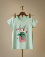 Load image into Gallery viewer, Fresh Teal Cotton T-Shirt for Girls
