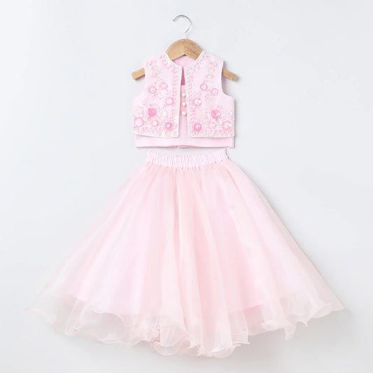 Hand Embroidered  3 pcs Skirt set