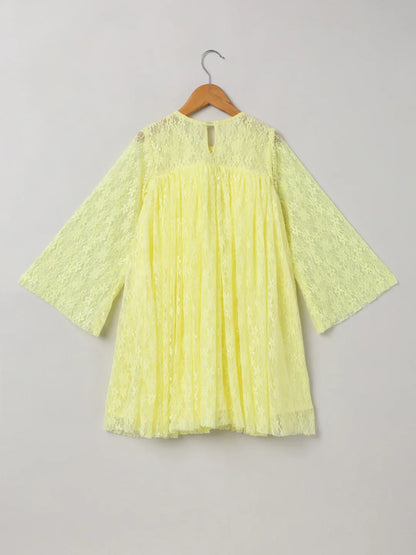 Lemon Yellow Lace Dress