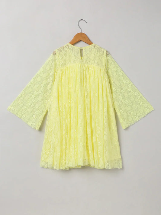 Lemon Yellow Lace Dress