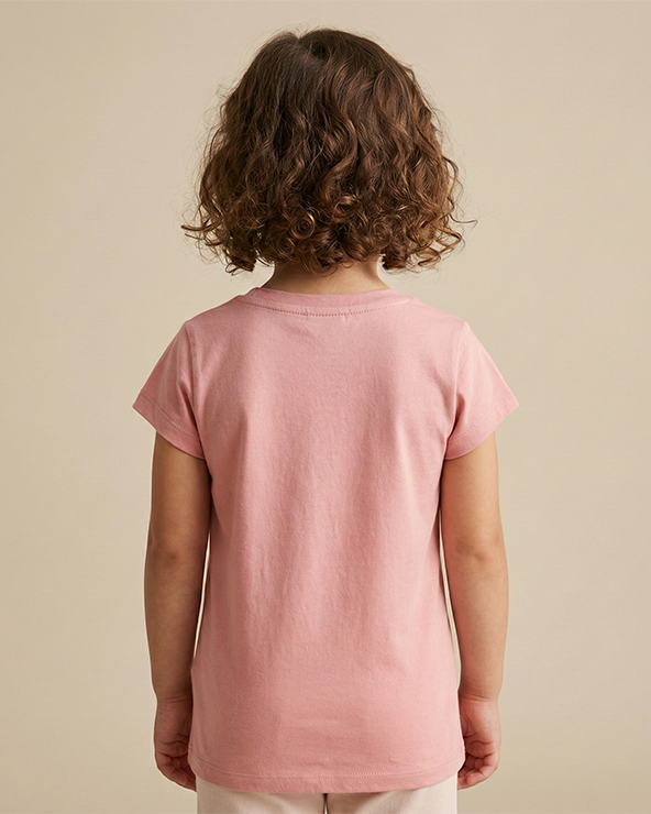 Blush Pink Cotton T-Shirt for Girls