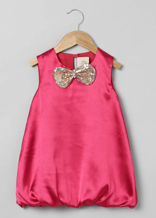 Cherry Red Balloon Dress for Girls