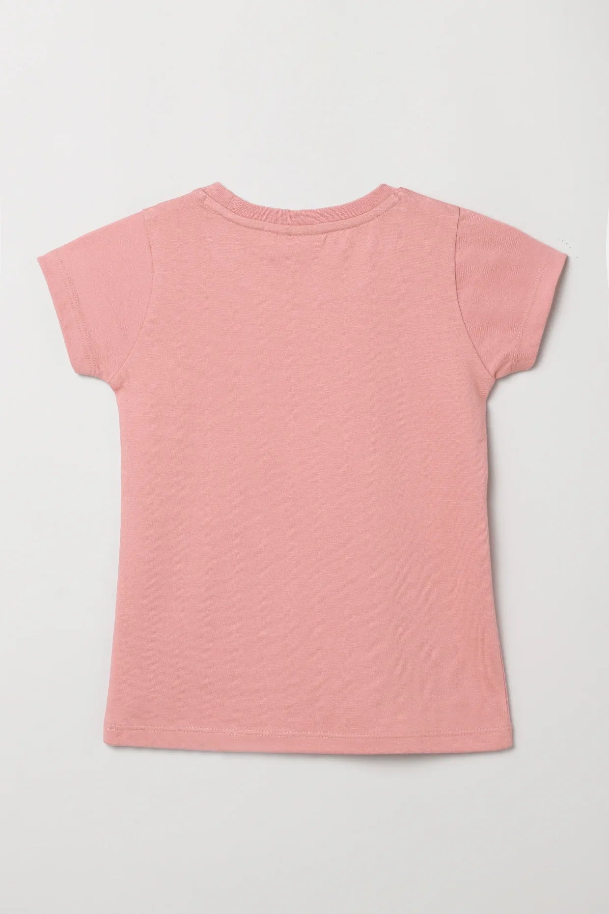 Blush Pink Reversible Sequin Nature Print T-Shirt for Girls