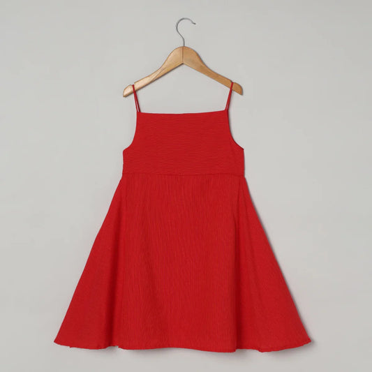 Red Striped Cotton Dress