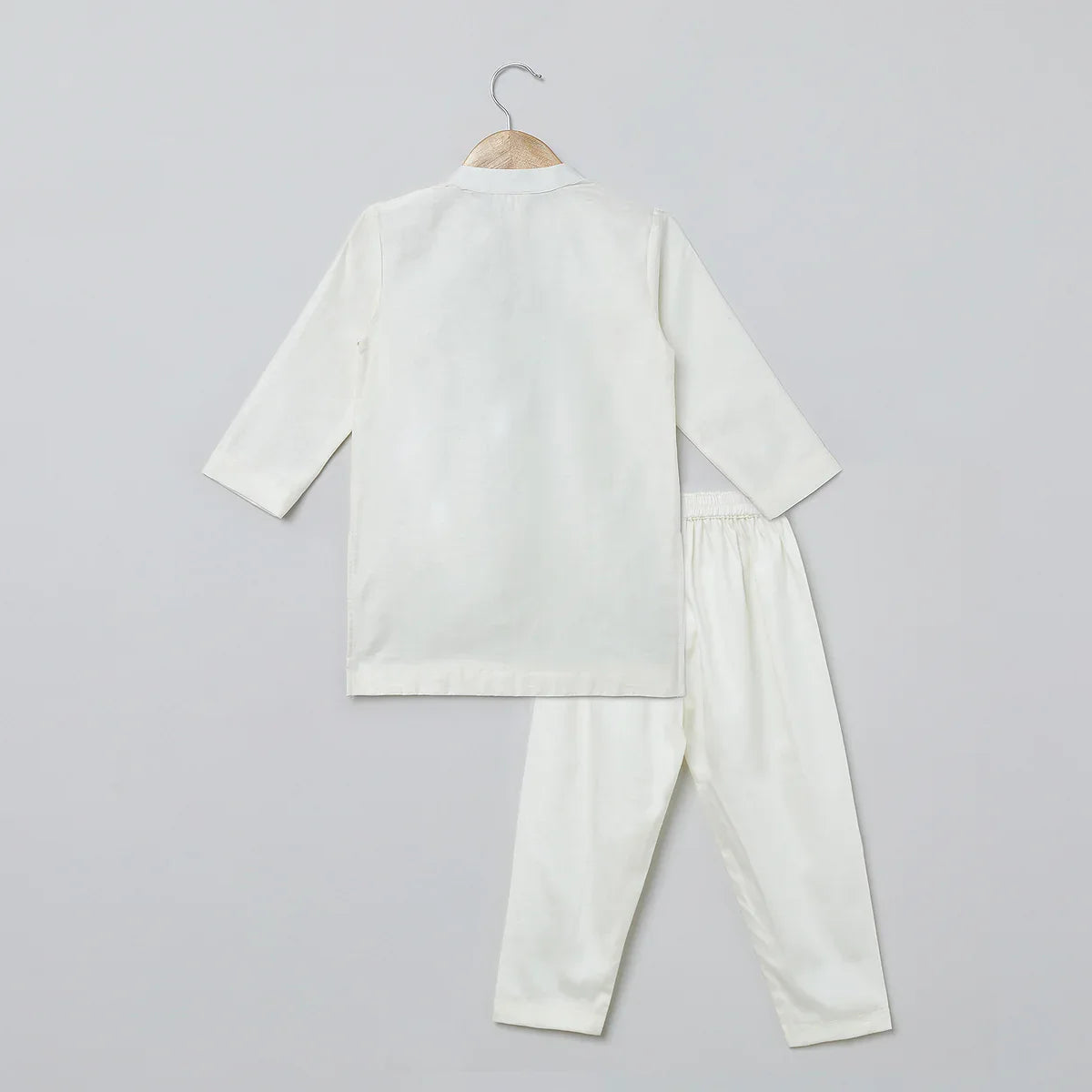 White Multicolor Embroidered Kurta Pyjama Set for Boys