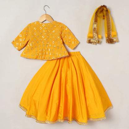 Yellow Georgette Lehenga Set