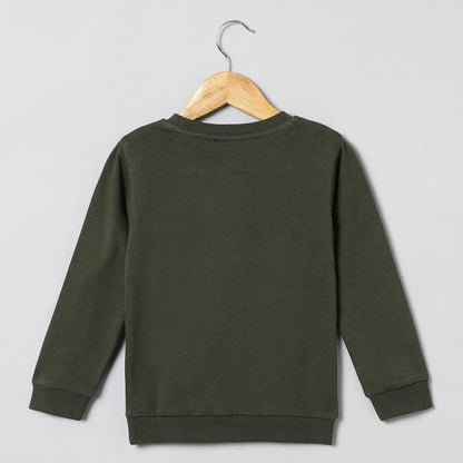 Roar Mode Reversible Sequin Dino Sweatshirt – Olive Green