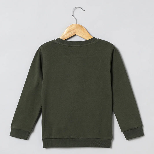 Roar Mode Reversible Sequin Dino Sweatshirt – Olive Green