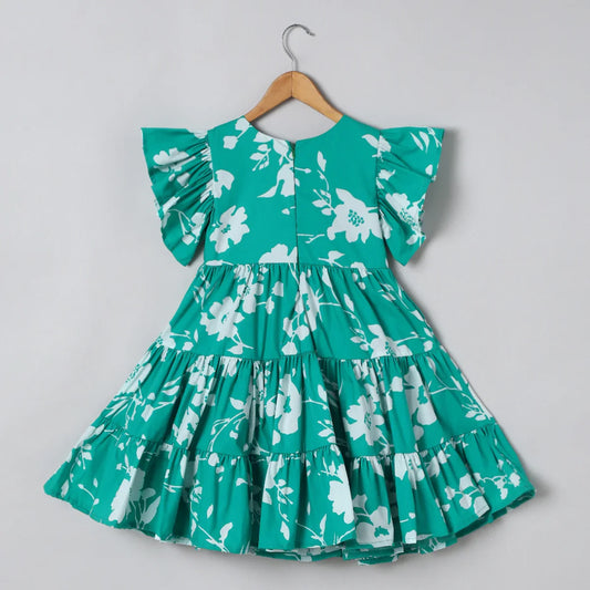 Green Floral Cotton Frock
