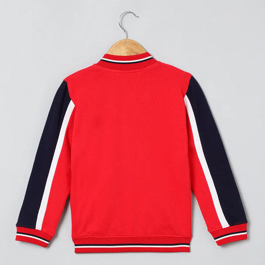 Varsity Vibes Cotton Bomber Jacket – Red