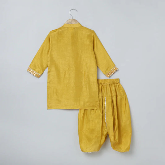 Mustard Yellow Kurta-Dhoti Set for Boys