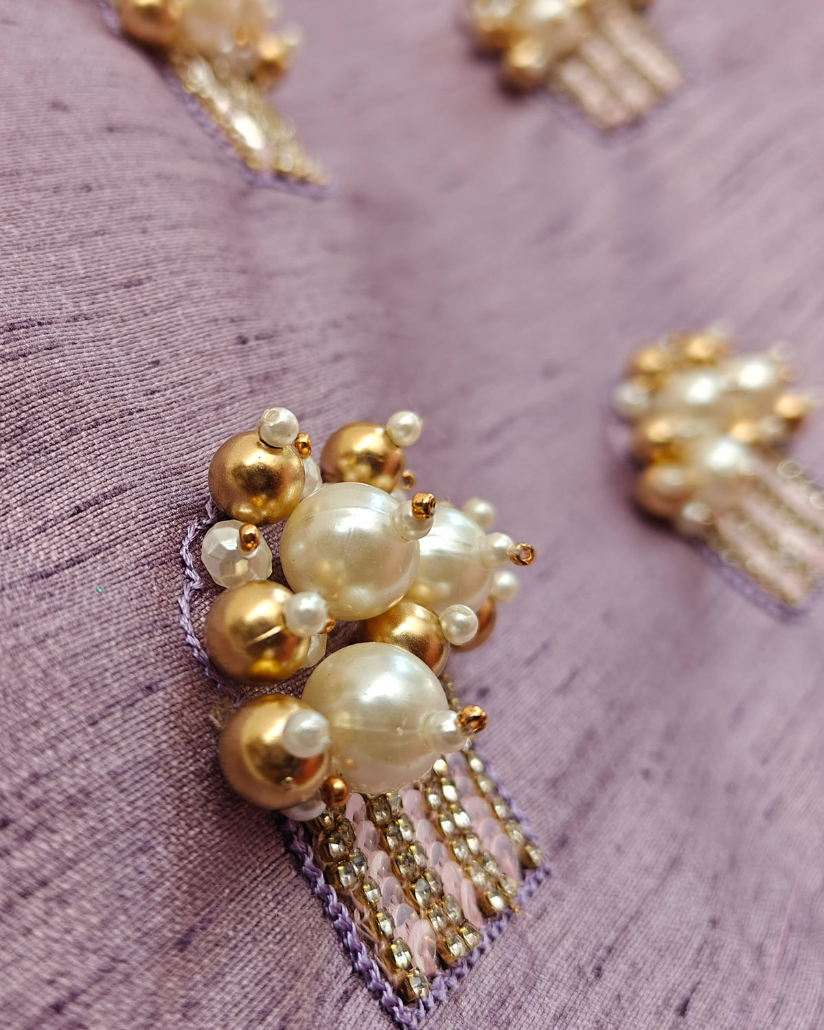 Boys lavender silk kurta pajama set with pearl embroidery – ethnic wear