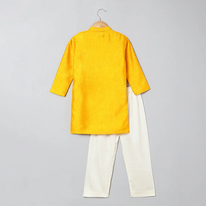 Sunlit Charm Matka Silk Kurta Set
