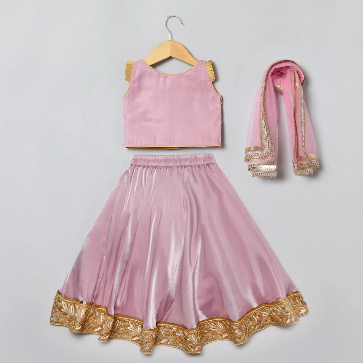 Pink Velvet Lehenga Set