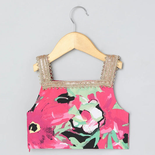 Multi-Color Floral Lehenga Set for Girls