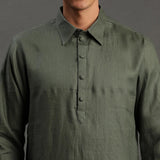 2Pcs Olive Linen Kurta Set - BYB PREMIUM