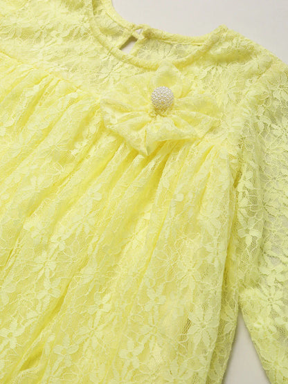 Lemon Yellow Lace Dress