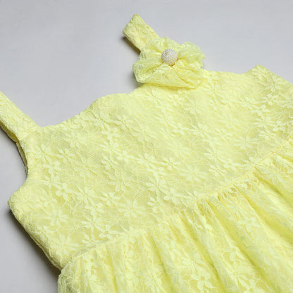 Lime Ruffle Lace Maxi Dress for Girls