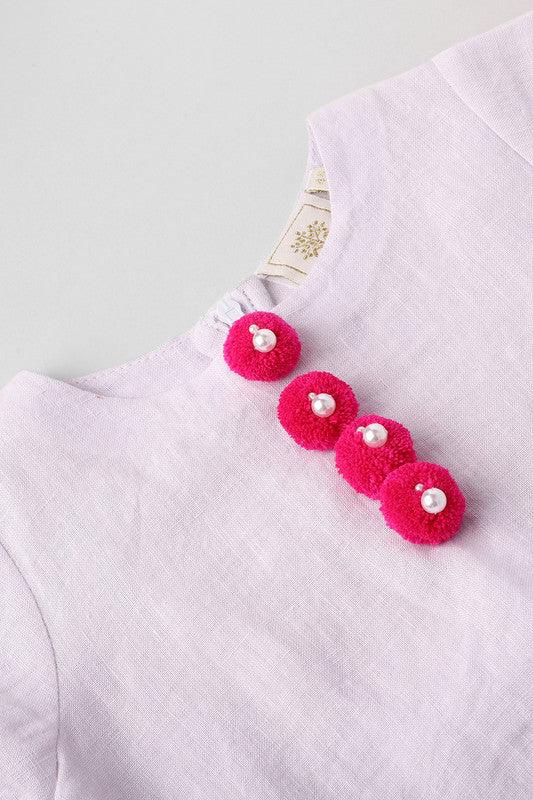 Lavender Breeze Linen Dress for Girls