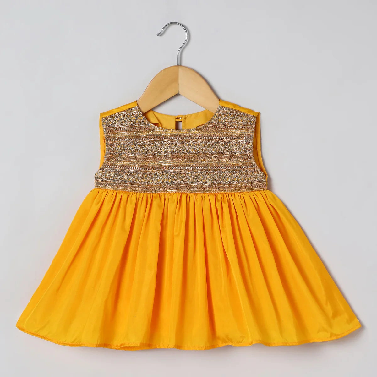 Yellow Zari Work Top & Pant Set