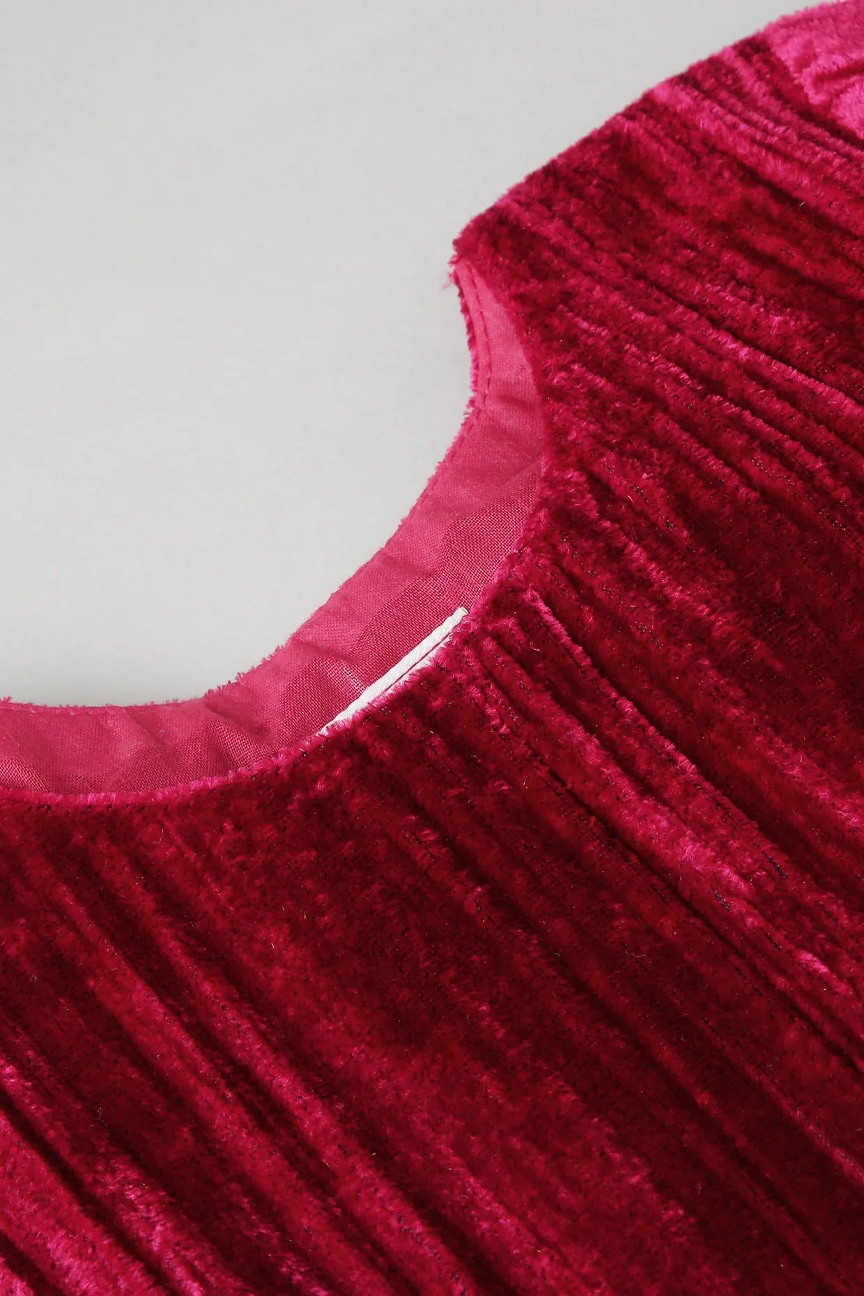 Velvet Charm Fuchsia Flare Dress