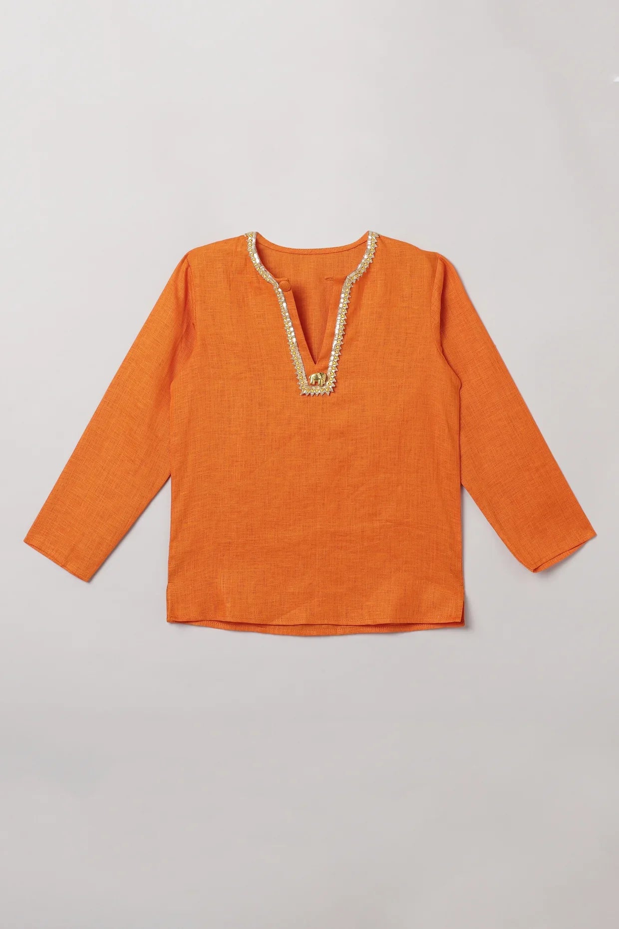 Festive Orange Kurta Dhoti Set