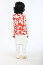 Load image into Gallery viewer, 3Pcs White Linen Kurta Set with Waistcoat - BYB PREMIUM
